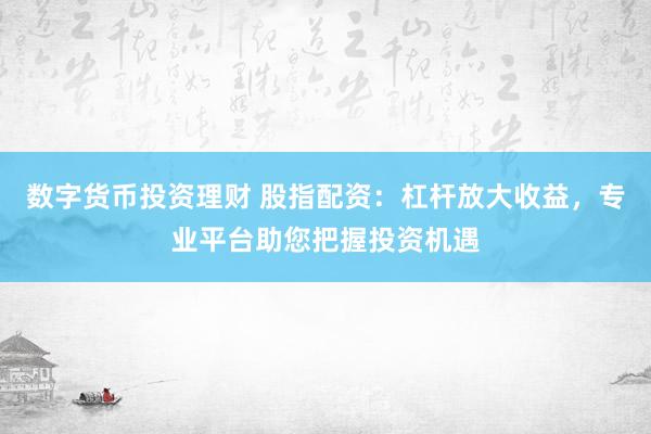 数字货币投资理财 股指配资:杠杆放大收益,专业平台助您把握投资机遇