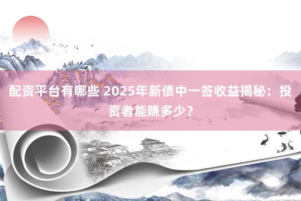 配资平台有哪些 2025年新债中一签收益揭秘：投资者能赚多少？