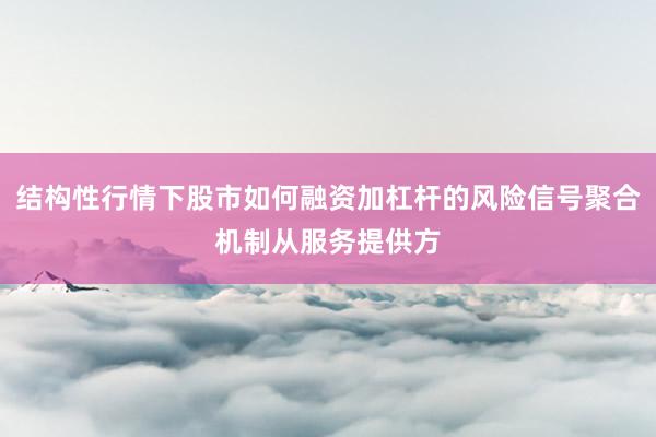 结构性行情下股市如何融资加杠杆的风险信号聚合机制从服务提供方