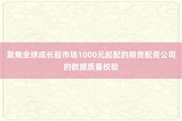 聚焦全球成长股市场1000元起配的期货配资公司的数据质量校验