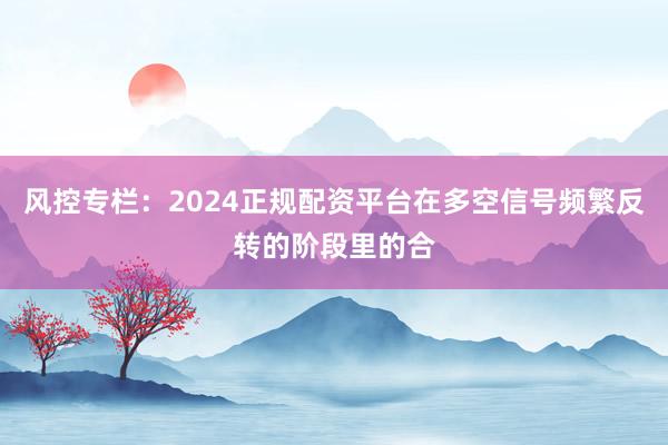 风控专栏：2024正规配资平台在多空信号频繁反转的阶段里的合