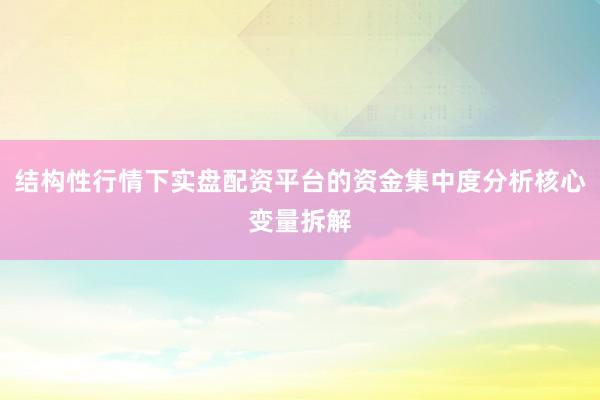 结构性行情下实盘配资平台的资金集中度分析核心变量拆解