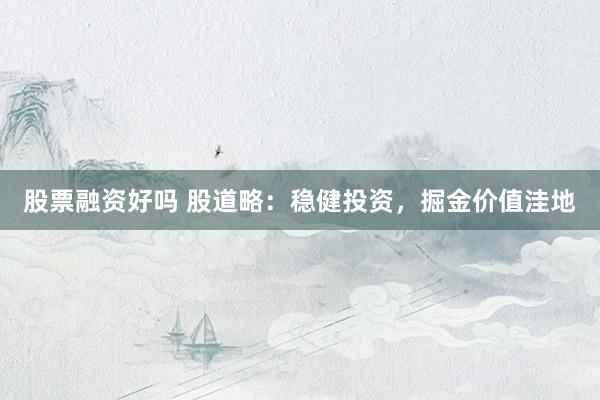 股票融资好吗 股道略：稳健投资，掘金价值洼地