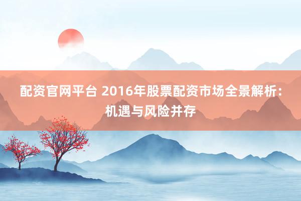 配资官网平台 2016年股票配资市场全景解析：机遇与风险并存